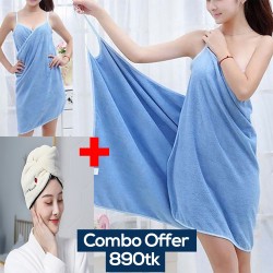  Bath Skirt Towel+hair dryer cap