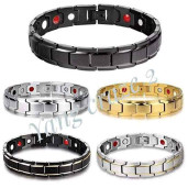 Magnetic titanium bracelet.SD-08(silver & gold)