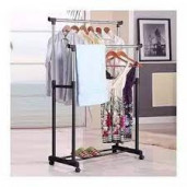 Folding Double Clothes and Shoe Rack 