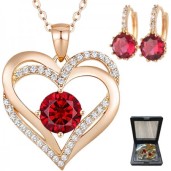 Love Heart Birthstone Necklaces And Earrings Hoopnd 