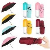 Capsule Case Pocket Umbrella Windproof Rain Sun