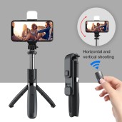 LED lightweight Wireless Selfie Stick Tripod Bluetooth Monopod with Fill Ligh